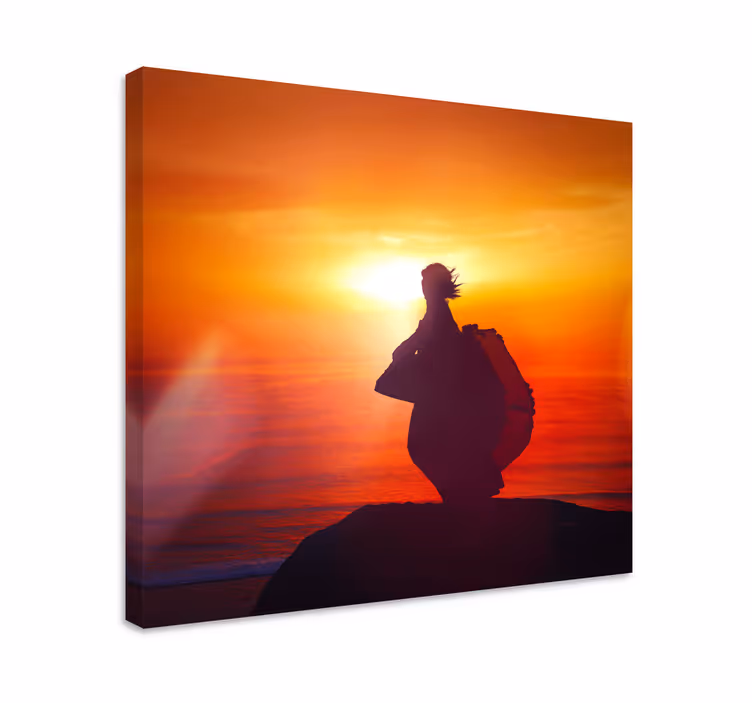 Leinwandbild abstrakt silhouette bei sonnenuntergang - TenStickers