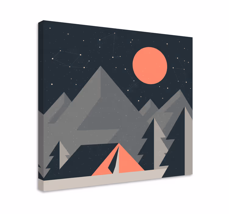Wandbilder landschaft berg-camping szene - TenStickers