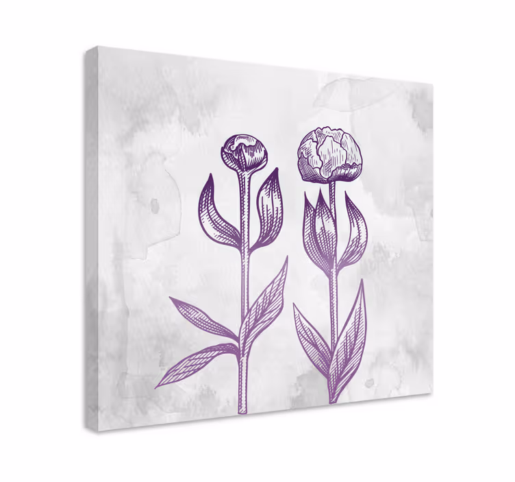 Leinwandbild lila tulpen blühen - TenStickers