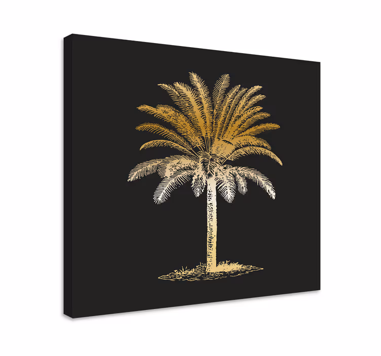 Leinwandbild goldene palme - TenStickers