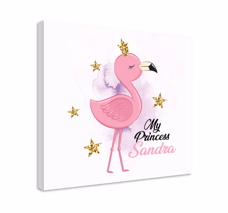 Wandbild Tier meine prinzessin flamingo mit namen - TenStickers