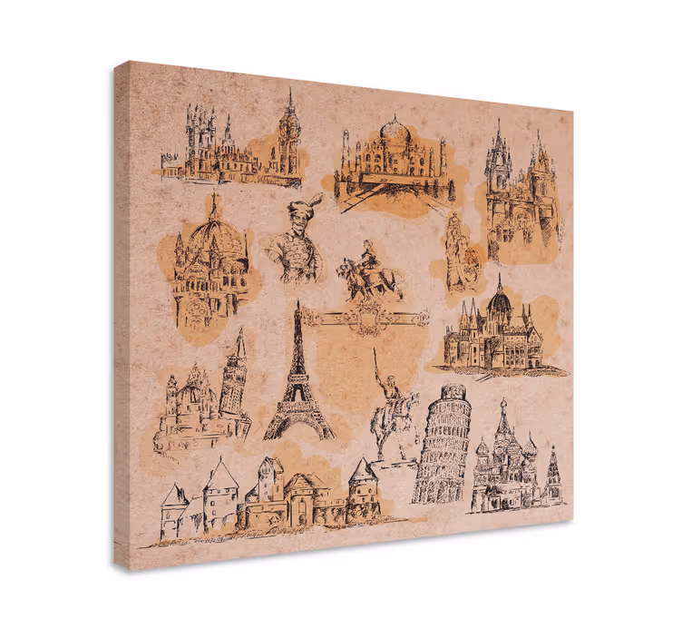 Leinwandbild historische monumente kollektion - TenStickers