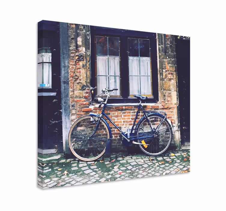 Leinwandbild fahrrad an ziegelwand - TenStickers