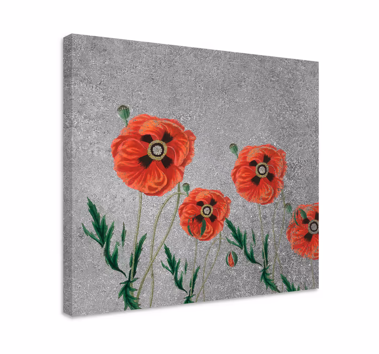 Leinwandbild mit lebhaften mohnblüten - TenStickers