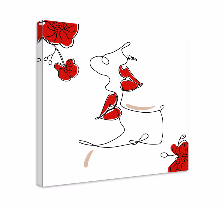Kunst auf leinwand elegante lippenkunst - TenStickers