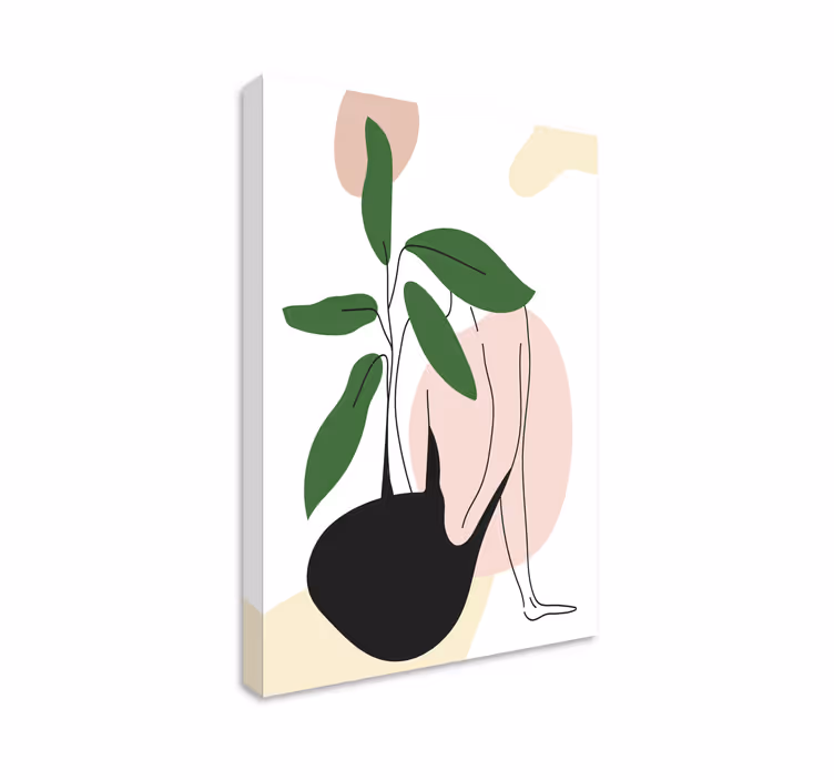 Leinwandbild abstrakt weibliche figur pflanze - TenStickers