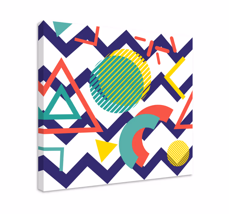 Geometrische wandbilder mit dynamischen formen - TenStickers