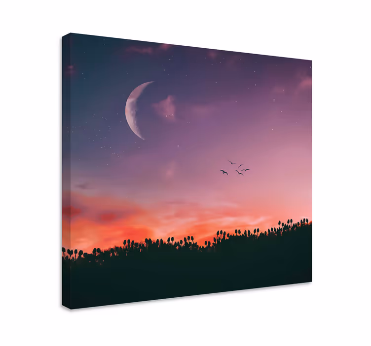 Wandbilder landschaft mondlicht dämmerungshimmel - TenStickers