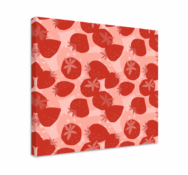 Leinwandbild obst erdbeer-muster - TenStickers