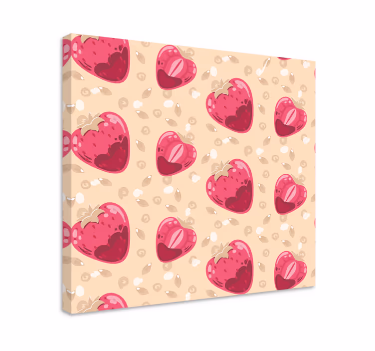Leinwandbild obst erdbeerherzmuster - TenStickers