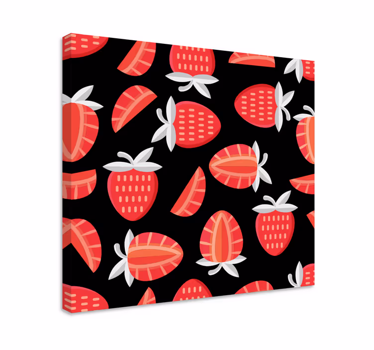 Leinwandbild obst erdbeer-muster - TenStickers