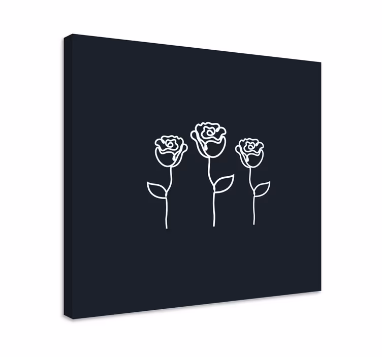 Leinwandbild drei stilisierte rosen - TenStickers