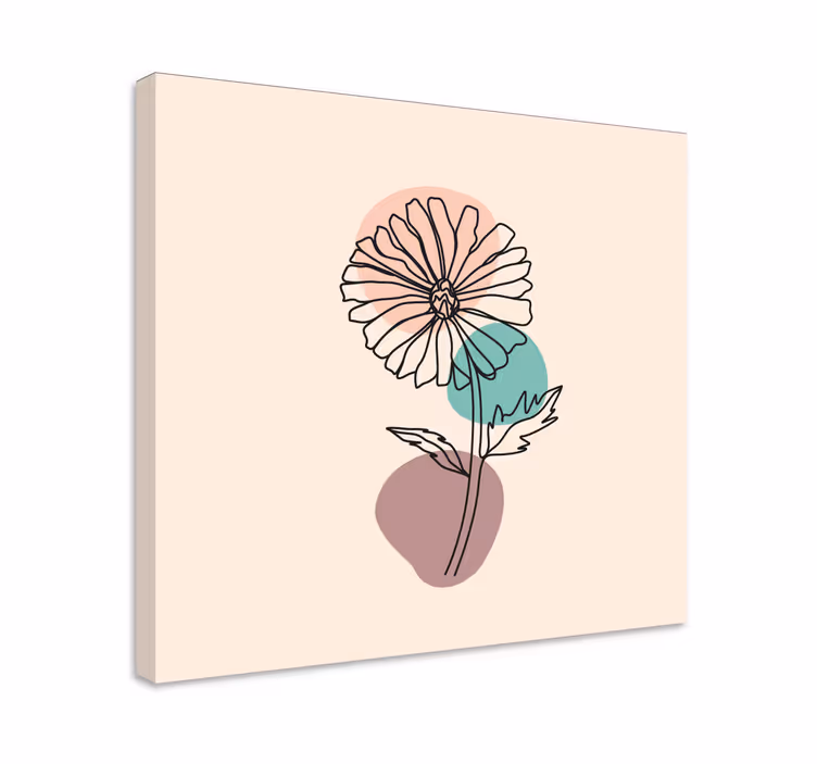 Leinwandbild einzelne blumenumriss - TenStickers