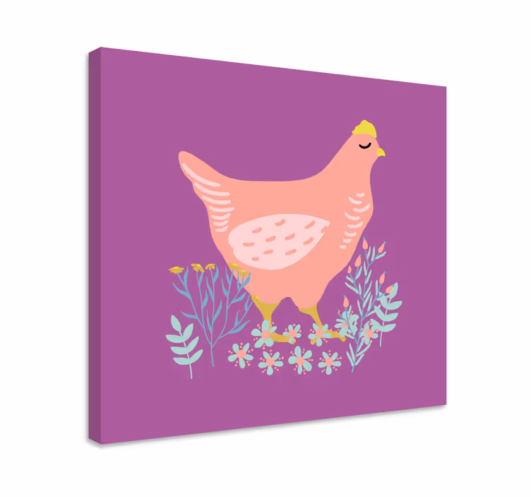 Wandbild Tier bezaubernde rosa henne - TenStickers
