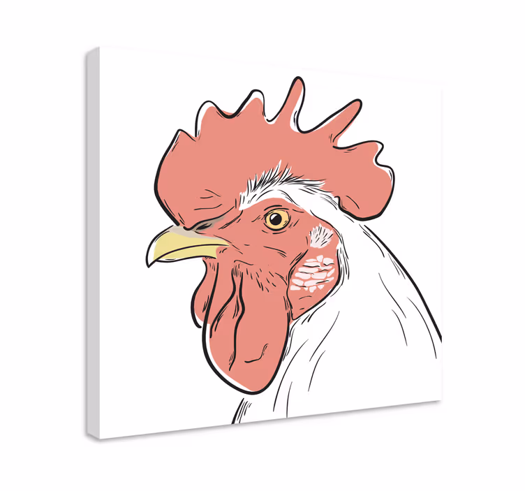 Leinwandbild vogel detailliertes hühnerporträt - TenStickers