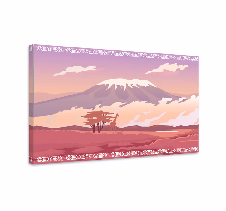 Wandbilder landschaft giraffenblick auf die berge - TenStickers