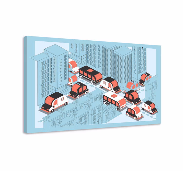 Leinwandbild urbaner verkehrsszene - TenStickers