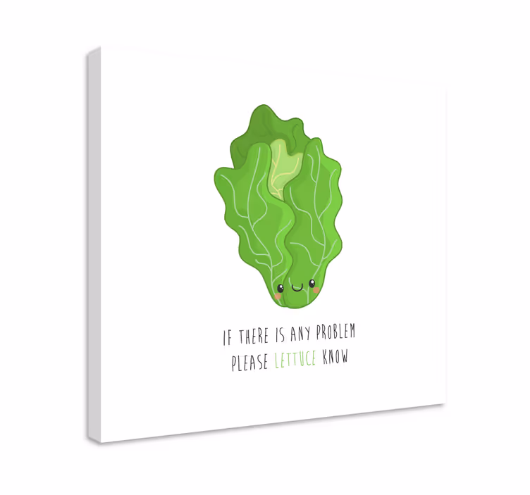 Leinwandbild obst mit fröhlichem salat-charakter - TenStickers