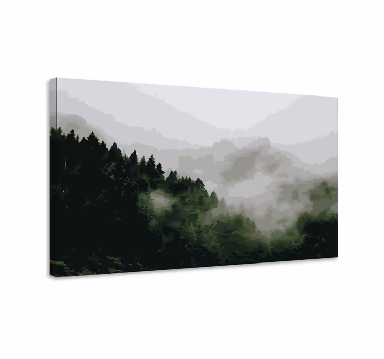 Wandbilder landschaft nebeliger bergwald - TenStickers
