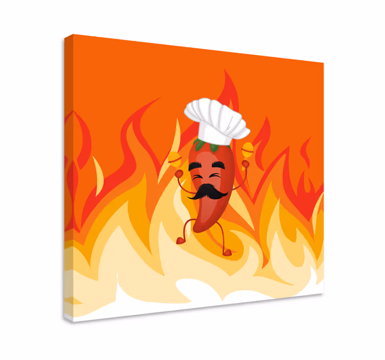 Wandbilder sprüche tanzender chili koch - TenStickers