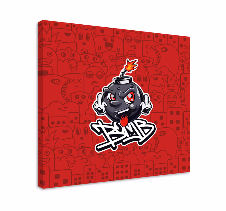 Wandbilder sprüche mit cartoon bomben emoji - TenStickers