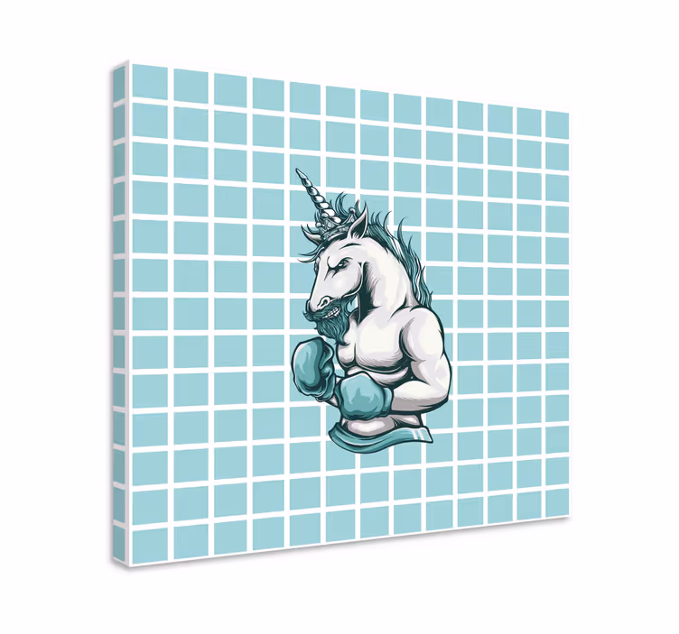 Leinwandbild superheld muskel-einhorn champion - TenStickers