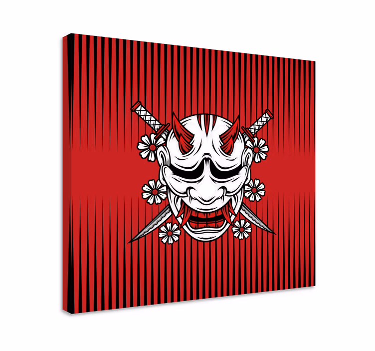 Mandala wandbilder mit dämonenmasken kunst - TenStickers