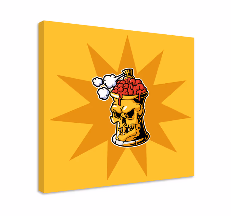 Leinwandbild schädel gehirn behälter - TenStickers
