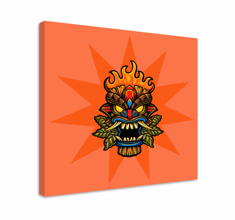 Wandbild musik mit feuriger tribalmaske - TenStickers