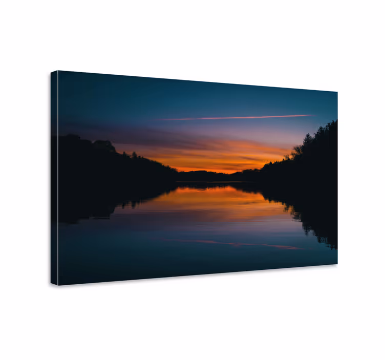 Wandbilder landschaft ruhige sonnenuntergangsreflexion - TenStickers