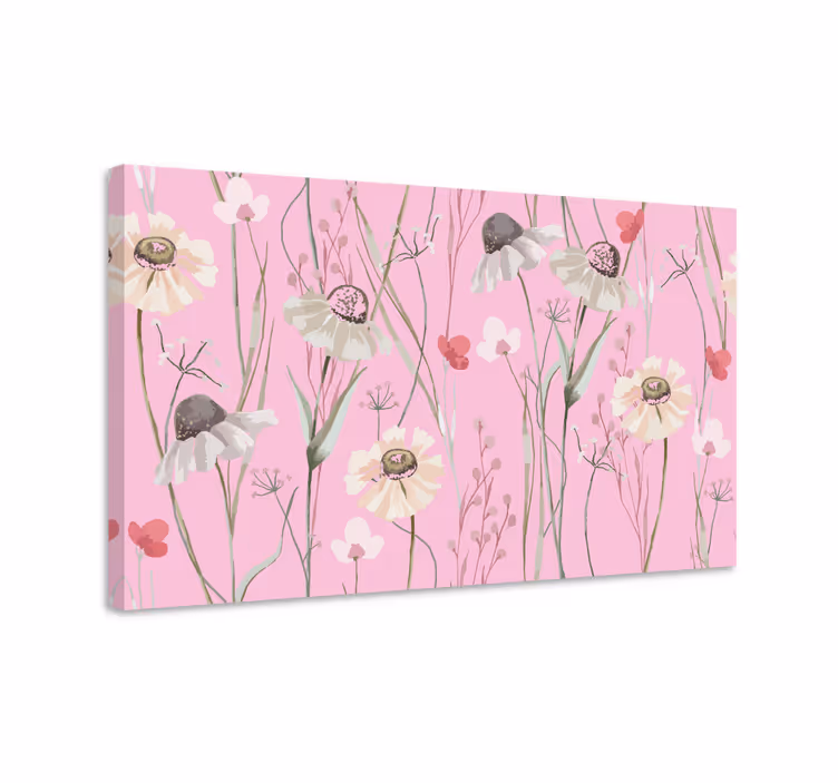 Leinwandbild zartes blumenmuster - TenStickers