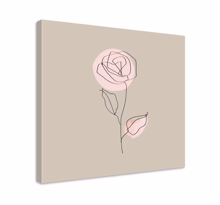 Leinwandbild elegante linienrose - TenStickers