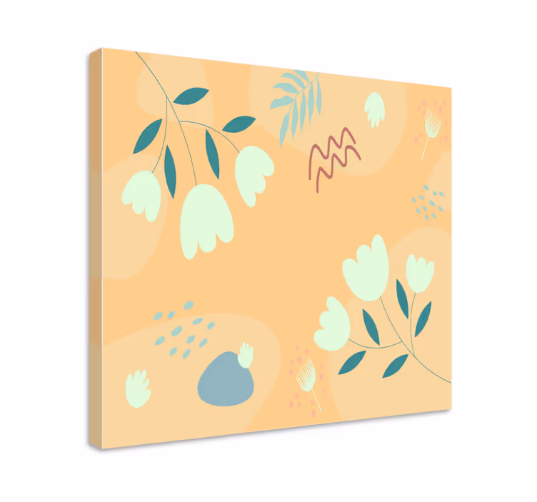 Leinwandbild blumenblattmuster - TenStickers