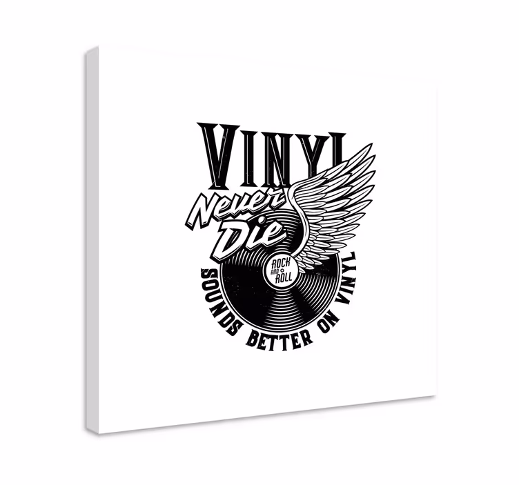 Wandbild musik mit vinyl-schallplattenflügeln - TenStickers