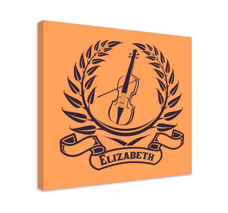 Wandbild musik violin lorbeeremblem - TenStickers
