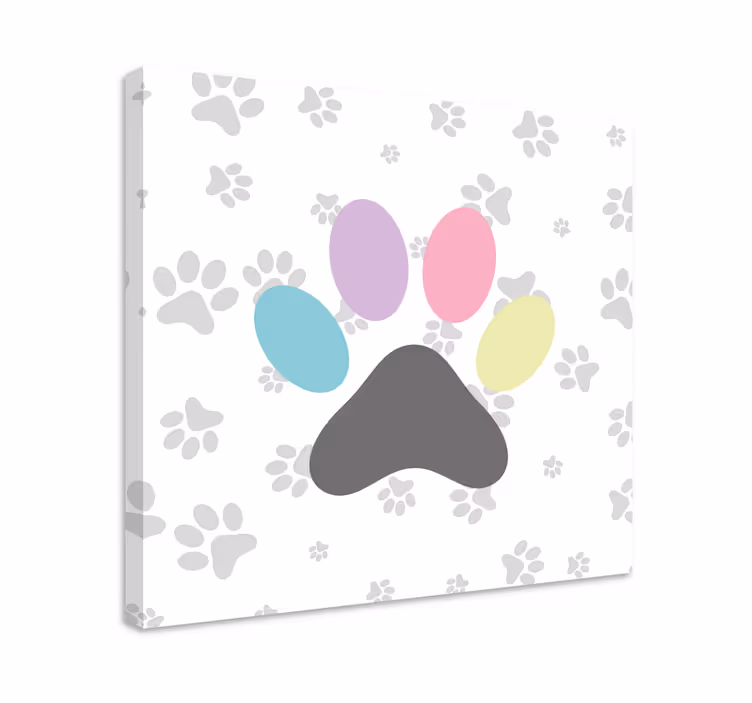 Wandbilder Hunde bunte pfotenabdrücke - TenStickers