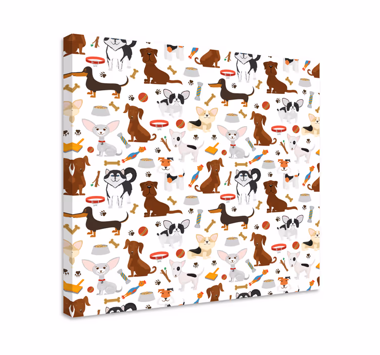 Wandbilder hunde verspieltes welpenpaar - TenStickers
