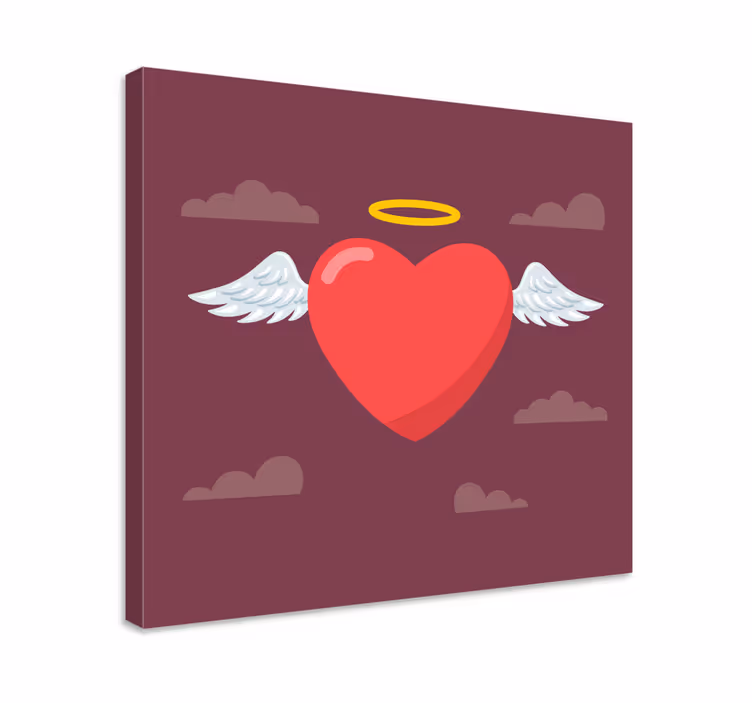 Kunst auf leinwand engel herzen symbol - TenStickers