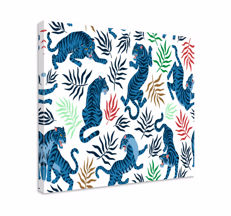 Wandbild Tier tropisches tigermuster - TenStickers