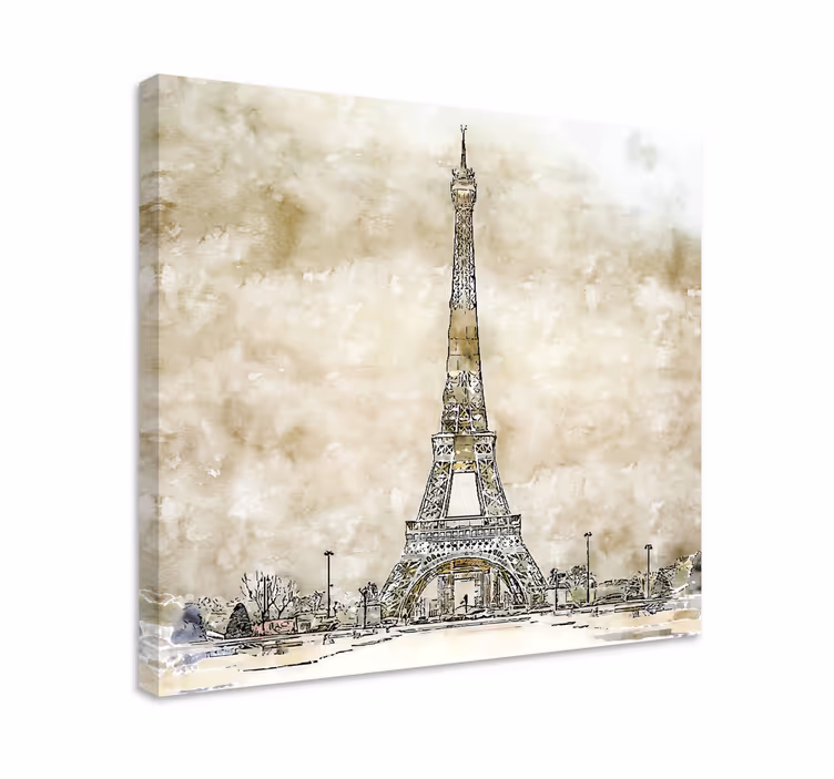 Leinwandbild eiffelturm skizze - TenStickers