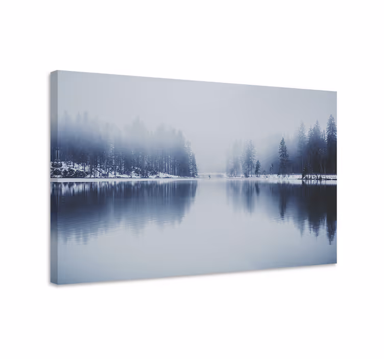 Wandbilder landschaft nebelwaldreflexion - TenStickers