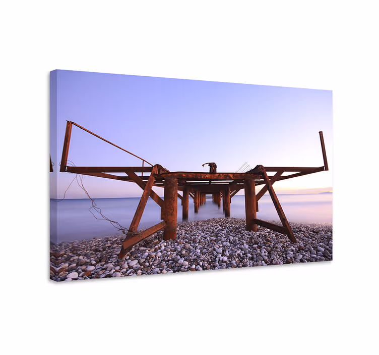 Wandbilder landschaft rostiger pier blickwinkel - TenStickers