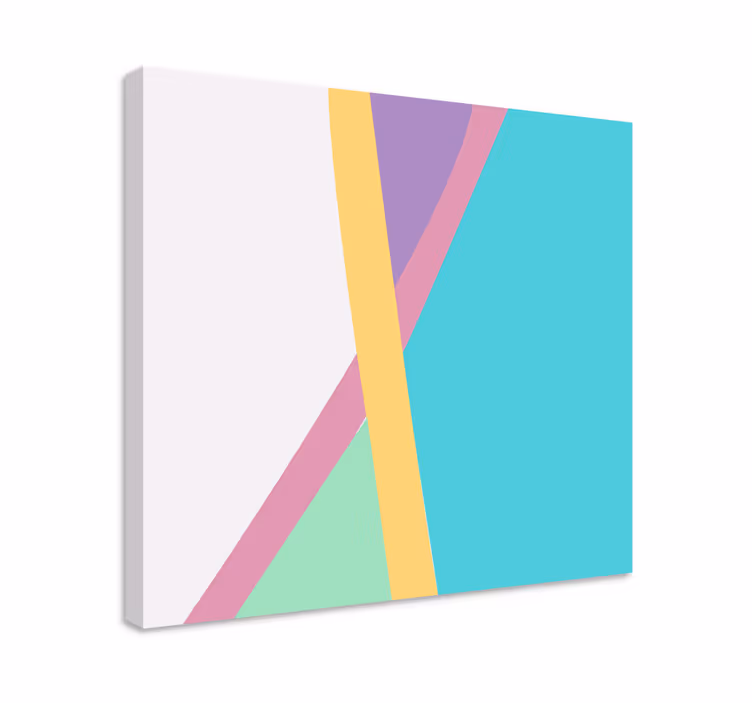 Leinwandbild abstrakt geometrisches buntes zusammenspiel - TenStickers