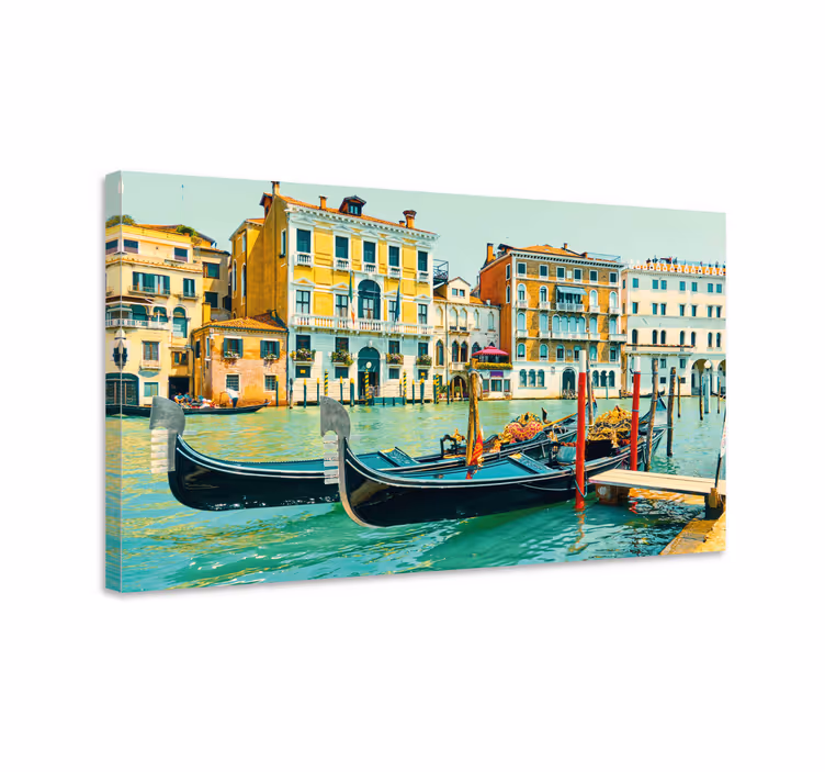 Leinwandbild mit venezianischen gondeln - TenStickers