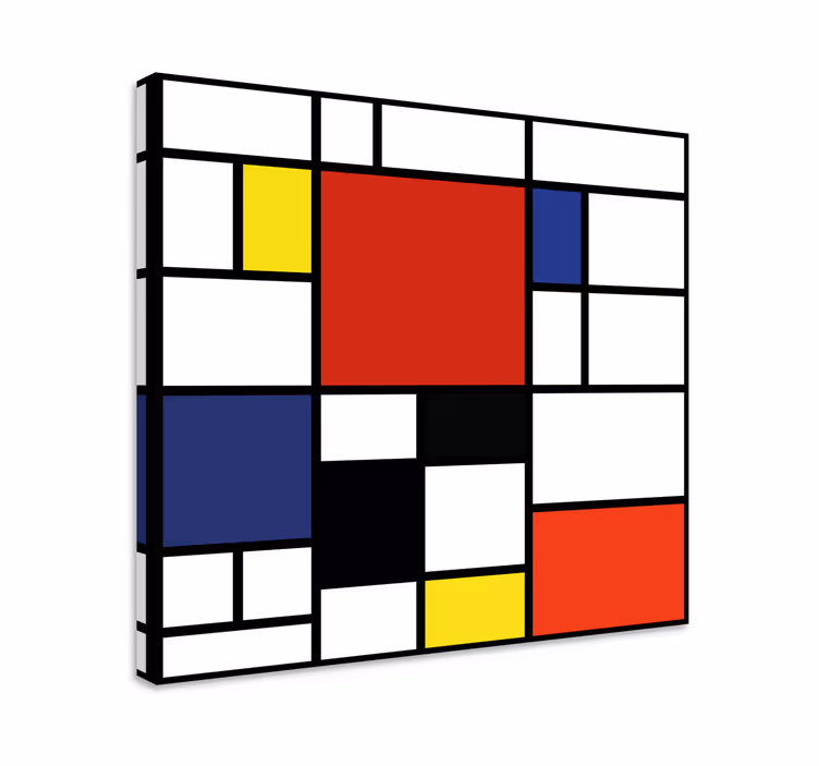 Leinwandbild abstrakt geometrische farbbalken - TenStickers