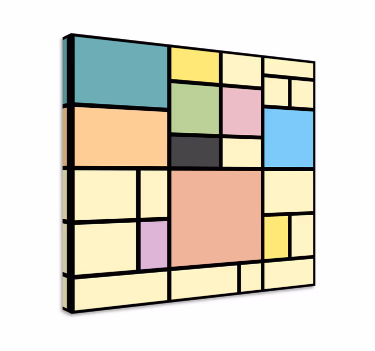 Geometrische wandbilder in lebendigen formen - TenStickers