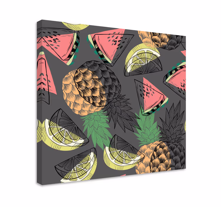 Leinwandbild obst mit tropischem ananas-motiv - TenStickers