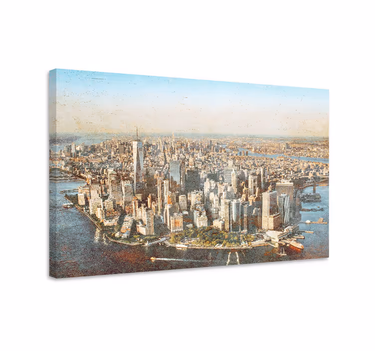 Leinwandbild luftaufnahme manhattan - TenStickers