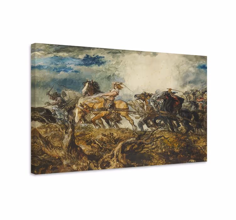 Pferde leinwand historische pferdereiter - TenStickers
