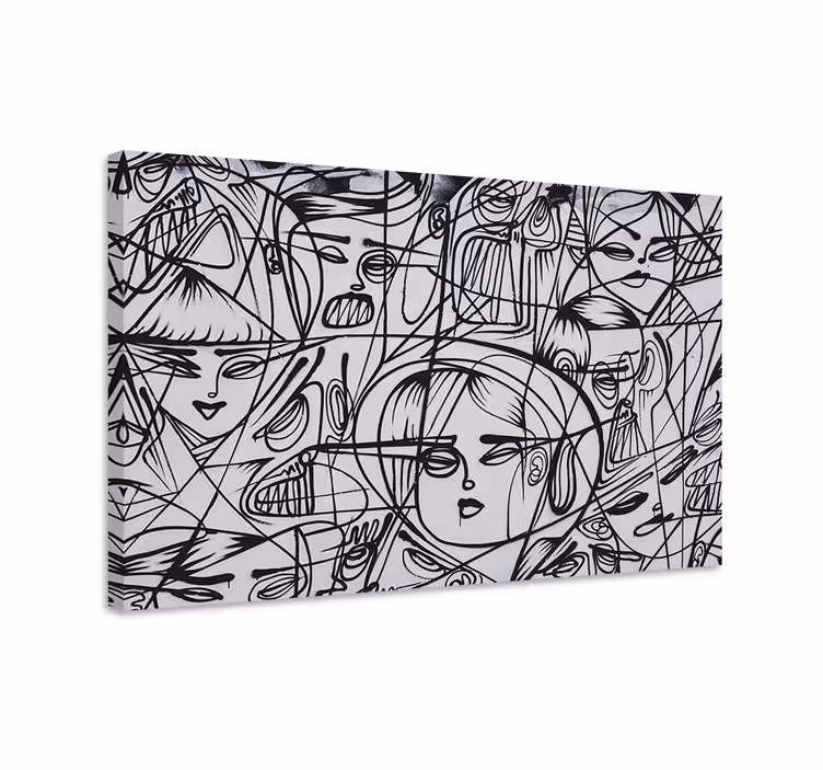 Leinwandbild abstrakt gesichter im abstrakten design - TenStickers